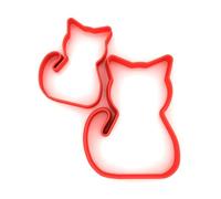 Custom Cutters Cat Shape Cookie Cutters | Set of 2 Plastic Cutters for Baking, Fondant, Clay, Pastry, Icing, Jewellery (5CM + 8CM)