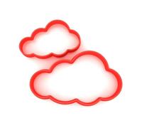 Custom Cutters Cloud Shape Cookie Cutters | Set of 2 Plastic Cutters for Baking, Fondant, Clay, Pastry, Icing, Jewellery (5CM + 8CM)
