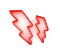 Custom Cutters Lightning Bolt Shape Cookie Cutters | Set of 2 Plastic Cutters for Baking, Fondant, Clay, Pastry, Icing, Jewellery (5CM + 8CM)