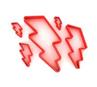 Custom Cutters Lightning Bolt Shape Cutters | Set of 5 Plastic Cutter for Baking, Fondant, Clay, Pastry, Icing, Jewellery (1.5/2/3/5/8CM)
