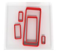 Custom Cutters Rectangle Shaped Cutters | Set of 5 Plastic Cutter for Baking, Fondant, Clay, Pastry, Icing, Jewellery (1.5/2/3/5/8CM) v2