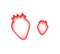 Custom Cutters Strawberry Shape Cutters | MINI/Small Plastic Cutter for Baking, Fondant, Clay, Pastry, Icing, Jewellery (3CM + 5CM)