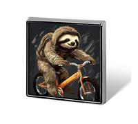 Custom Cycling Sloth Lapel Pin Aluminum Alloy Button Badge Personalized Exquisite Brooch Classic Mini Pin 0.7" X 0.7" Inch for Backpacks Hat Suit Jacket Clothing Decoration