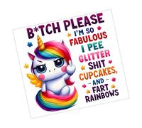 Custom **D0UBLE Sided** UV-DTF Transfer 3D Vinyl Sticker Decal | Suitable for All Hard Surfaces | Rub On | Waterproof | Unicorn Fart Rainbows