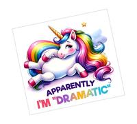 Custom **D0UBLE Sided** UV-DTF Transfer 3D Vinyl Sticker Decal | Suitable for All Hard Surfaces | Rub On | Waterproof | Unicorn Dramatic