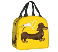 Custom Dachshund Love Insulated Lunch Bag Women Waterproof Wiener Badger Sausage Dog Thermal Cooler Bento Box Office Work School