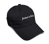 Custom Dad Baseball Cap Jesus is King Medieval Style God Christ, Black Design Only, One size