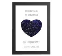 Custom Dad Print Presents, Under These Stars You Became My Daddy, Personalised Presents For Him Gifts From Daughter From Son, Unique Father's Day Gifts For Daddy, Birthday Gifts For Dad, Night Sky Map