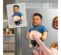 Custom Dad Squishies Belly Anti Fridge Magnets,Personalized Photo Fridge Magnet with Soft Squeeze Belly,Funny Acrylic Stress Relief Fidget Toy for Kitchen Decor, Office Locker, Gift for Mom Dad