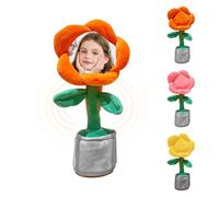Custom Dancing Flower with Face, Personalised Voice and Face Dancing Flower, Singing Recording Flower with Photo Customization, Birthday Gifts for Kids Adults Teens (Battery-powered (without battery))