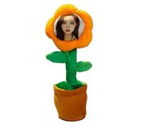Custom Dancing Talking Sunflower Toy Dancing Flower With Custom Face What You Say Sings Mimicks Records 50 Songs Funny Toys Toy For Birthday Festival AkJ105 (Orange, One Size)