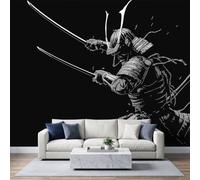 Custom Dark Fantasy Mural Wallpaper, Modern 3D Effect Backdrop Wall Art Murals, Non-Woven Japanese Samurai Mural, Wallpaper Photo for Living Room Home Decoration 300 x 280 cm
