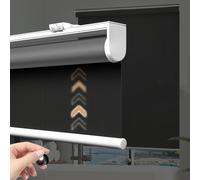 Custom Dark Gray Blackout Roller Blinds Thermal Insulated Room Darkening Shades for Indoor with Spring System 130cm x 180cm (51in x 71in)