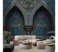 Custom Dark Gray Wall Murals, Non-Woven Gothic Fantasy Architecture Digital Mural Wallpaper - Large Photo Wallpaper for Living Room Bedroom Kitchen Hallway Office Kids, W 200 x H 140 cm