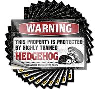 Custom Decal Aesthetic Decals, Beauty Room Decor Cute Pattern Design for Best Notebook | Cover Removable Vinyl Warning This Property is Protected By A Highly Trained Hedgehog(6X9CM)