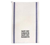 Custom Decor Kitchen Towels Not My Circus Monkeys Funny Animals Wild Animals Cleaning Supplies Dish Towels Blue Stripe Design Only