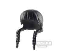 Custom Design Hair Parted Fringe with Pigtails BLACK