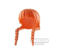 Custom Design Hair Parted Fringe with Pigtails DARK ORANGE