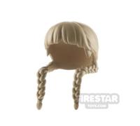 Custom Design Hair Parted Fringe with Pigtails DARK TAN
