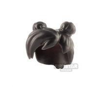 Custom Design Hair Two Buns and Swept Right Fringe DARK BROWN