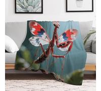 Custom Devil's Flower Mantis Blanket Lightweight Flannel Fleece Throw for Couch Sofa Bed Luxury Soft Cozy Plush Lap Bedtime Blanket for All Seasons Bedroom Home Decor Gifts 60x80