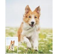 Custom Diamond Art Cross Stitch Kit, Personalised Custom Diamond Painting Kit 40 x 30 cm, Photo to Pattern, DIY Embroidery with Frame, Create Your Own Diamond Painting Drill Embroidery Gifts