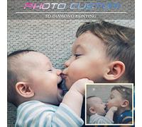 Custom Diamond Painting Art Kits Full Drill,Customized Diamond Painting Own Design Picture,Personalized Photo for Your Family,Dogs,Cats,Perfect for Relaxation and Home Wall Decor,Round,50x50cm