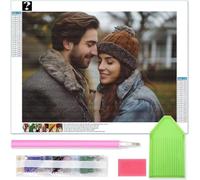 Custom Diamond Painting Kits, Full Drill Personalized Diamond Art Kits, Create Your Own Personalised Photo for Adults, DIY Embroidery Gifts for Home Wall Decoration 40 x 40 cm / 16 x 16 Inch T-94