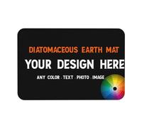 Custom Diatomaceous Earth Bath Mat with Your Photo Image Logo Text Polyester Area Rug Customizable Non-Slip 15.7x23.6 inches Carpet with Rubber Backing for Bathroom, Kitchen & Shower
