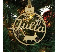 Custom Different Name Ornament, Cartoon Cat Dog Pawprint with Name Wooden Ornaments for Xmas Tree, Wooden Tags (XF7,1 Pcs)