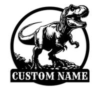 Custom Dinosaur Metal Sign, Personalized Dinosaur Decor,T-rex Gift, Home Room Decor, Boy Room, Animal World, Adventurism