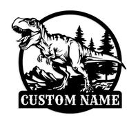 Custom Dinosaur Metal Sign, Personalized Dinosaur Decor,T-rex Gift, Home Room Decor, Boy Room, Animal World, Adventurism