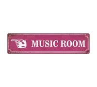 Custom Directional Road Signs, Farmhouse Music Room Metal Sign For Retro Decor, Customize Gifts, Garden, Home And Cafes, Indoor Outdoor Use, 10x40cm, More Sizes by Choosing