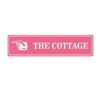 Custom Directional Street Sign, Door The Cottage Tin Signs For Funny Decor, Personalized Gifts, Outside, Outdoor And Pub, Fade Resistant, 10x40cm, More Sizes by Choosing