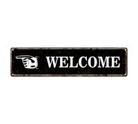 Custom Directional Street Signs, Personalized Directional Arrow Aluminum Sign, Welcome Tin Sign Plaque For Indoor/Outdoor Use, 26 Colours, 4 x 16 Inch, Rustic Decor For Farmhouse Household Office