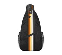 Custom Distressed Gay Bear Pride Flag Stripe Sling Crossbody Backpack Men LGBT GLBT Shoulder Chest Bag for Traveling Daypack