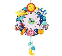Custom DIY Cartoon Wall Clock Handmade Non Woven Fabric, Whimsical Time Telling Decor for Kids' Spaces (E)