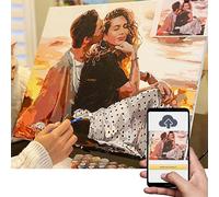 Custom DIY Paint by Numbers from Photo for Adults, Your Own Private Picture Personalized Customized PBN, Acrylic Painting Oil Painting Framed & Stretched Canvas for Beginners/Gift (24"x28")