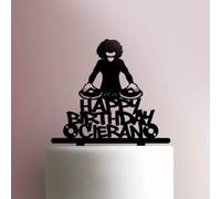 Custom DJ Happy Birthday Afro GuyAcrylic Cake Topper 3mm Thick Premium Laser Cut Cake Decoration for Birthday, Wedding, Baby Shower & Party Cakes Durable Reusable