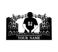 Custom DJ Metal Sign - Record Turntablist Wall Art, Personalized Headphone Decor, Disc Jockey Wall Art (DJ-A)