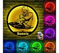 Custom DJ Player Wall Decor with Led Light,Personalized Name Neon Light Sign Music Theme Black Metal Wall Art Night Lamp for Bedroom Living Room Decor,Gift for Teens Kids Boys Girls Adults