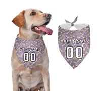 Custom Dog Bandana with Name and Number, Personalized Pet Scarf for Small Medium Large Dogs and Cats, Customised Triangle Bibs Kerchief, DIY Gifts for Pet (Purple)