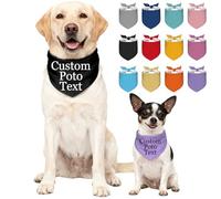 Custom Dog Bandanas Bulk Personalised Pet Scarf with Name Soft Breathable Fabric for Small/Medium/Large Dogs Cats Holiday Birthday Gifts