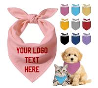 Custom Dog Bandanas Personalised Dog Scarves with Your Own Logo Text Customisable Pets Bandana for Small Medium and Large Dogs-Custom Solid Color