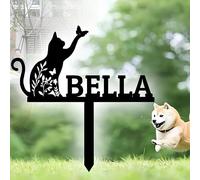 Custom Dog Cat Memorial Garden Stake, Personalized Pet Memorial Grave Marker, Metal Pet Memorial Stake Dog Cat Memorial Sign, Customized Pet Plaque Burial Stake for Garden Yard Decor