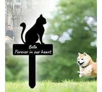 Custom Dog Cat Memorial Garden Stake, Personalized Pet Memorial Grave Marker, Metal Pet Memorial Stake Dog Cat Memorial Sign, Customized Pet Plaque Burial Stake for Garden Yard Decor