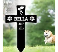 Custom Dog Cat Memorial Garden Stake, Personalized Pet Memorial Grave Marker, Metal Pet Memorial Stake Dog Cat Memorial Sign, Customized Pet Plaque Burial Stake for Garden Yard Decor
