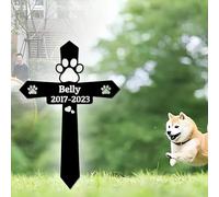 Custom Dog Cat Memorial Garden Stake, Personalized Pet Memorial Grave Marker, Metal Pet Memorial Stake Dog Cat Memorial Sign, Customized Pet Plaque Burial Stake for Garden Yard Decor