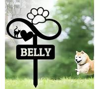 Custom Dog Cat Memorial Garden Stake, Personalized Pet Memorial Grave Marker, Metal Pet Memorial Stake Dog Cat Memorial Sign, Customized Pet Plaque Burial Stake for Garden Yard Decor