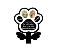 Custom Dog Cat Metal Memorial Grave Markers Sign Garden Stake Outdoor, Sympathy Cemetery Remembrance Gifts For Loss Of Pet Burial Marker Tombstone Headstone With Picture Name Yard Plaques (Style 5)